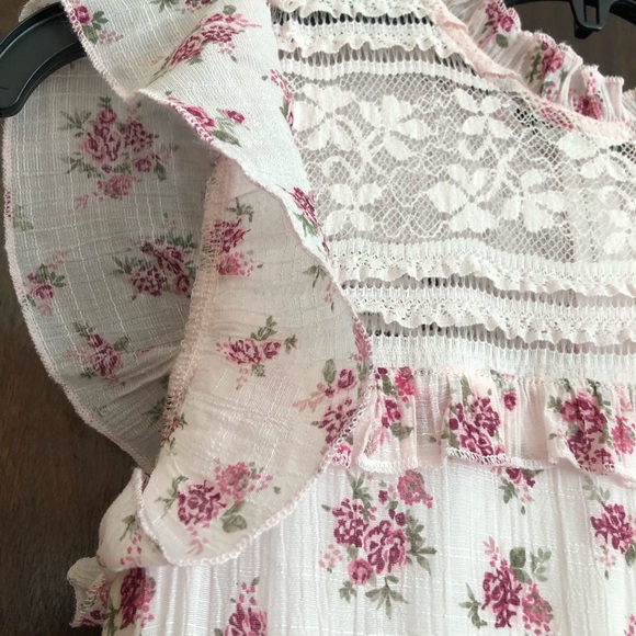 Joyfolie Mia Joy Caroline pink floral maxi dress girls 10 pink rose ruffles lace - Picture 4 of 12